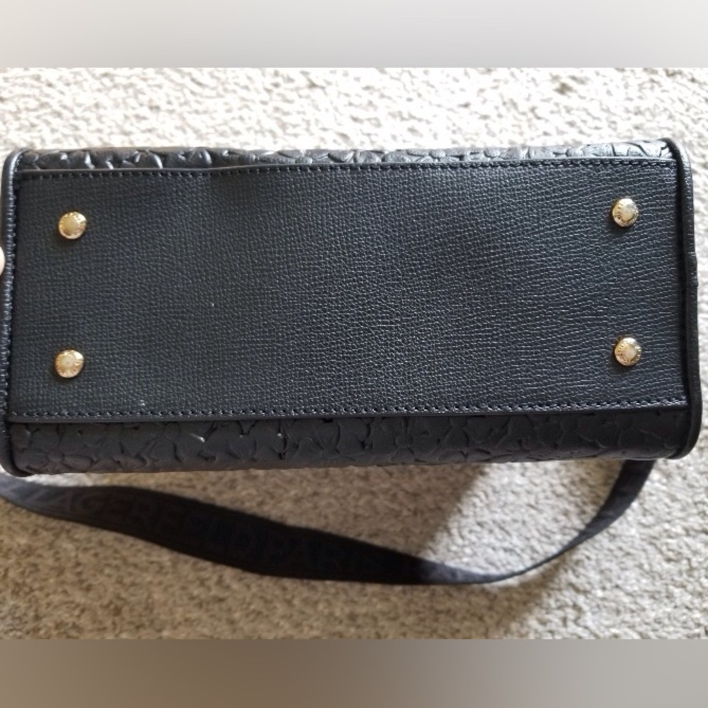 Karl Lagerfeld Black Paris maybelle satchel FLAW - Picture 10 of 16